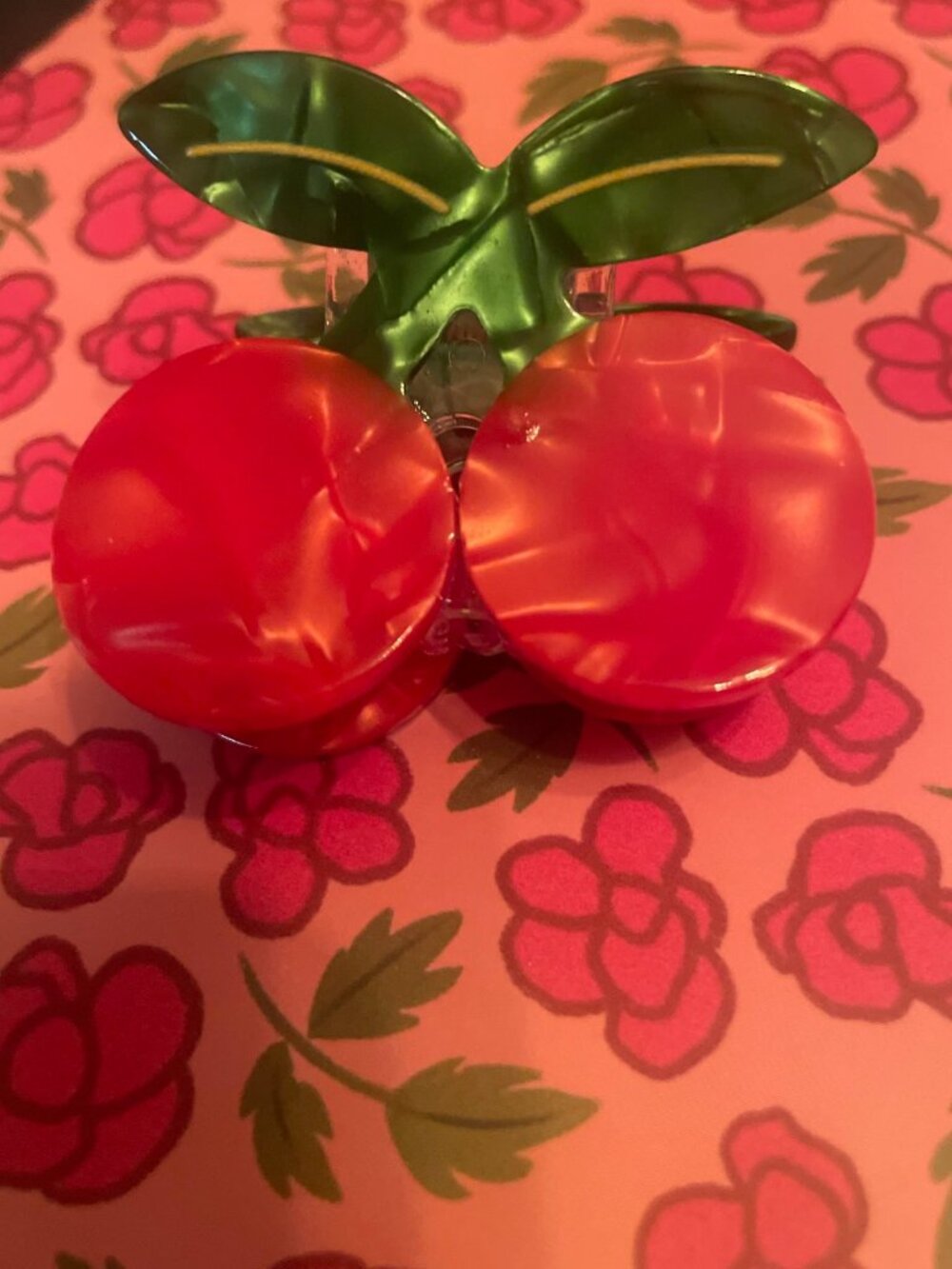 Retro Cherry Acrylic Hair Clip